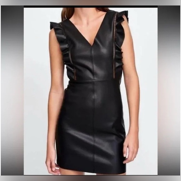 ZARA Faux leather dress Size S - Picture 2 of 10
